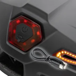 VENTUR sportinis šalmas su LED apšvietimu ir posūkių signalais